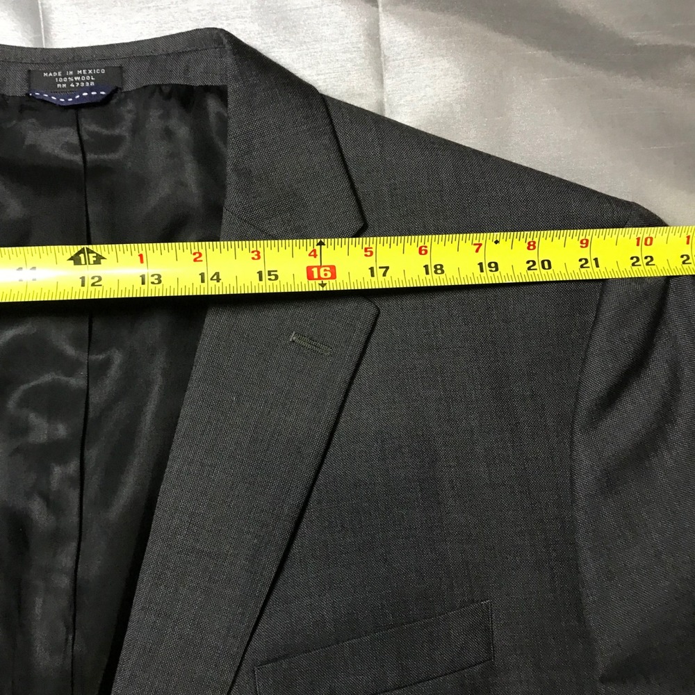 Tommy Hilfiger Mens 100% Wool Blazer Jacket Gray 2-Button Sport Coat XL 50 - Picture 9 of 11